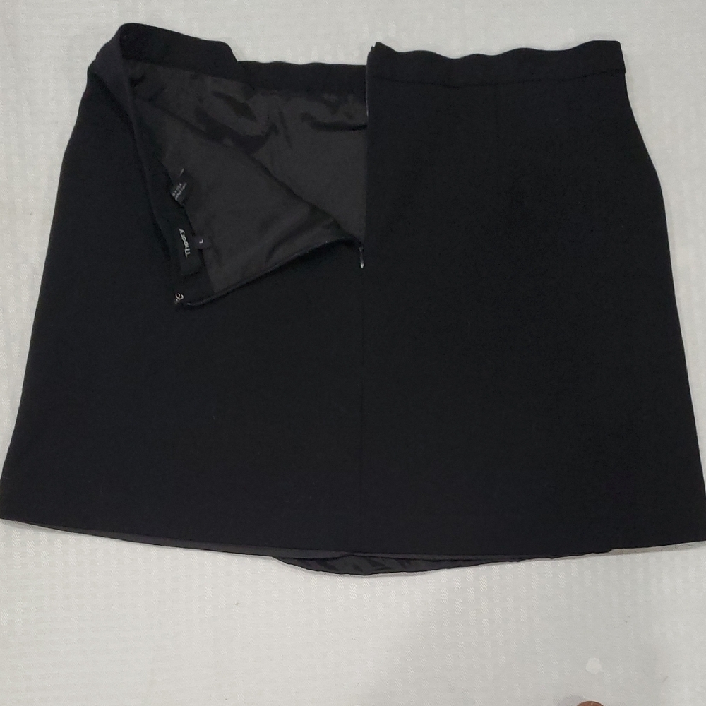 Theory Black Mini Faux Wrap Skirt With Front Pockets Sz L - Picture 8 of 9